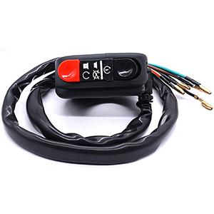 Starter/Kill Push Button Switch for ATV Scooter Pit Dirt Bike 22mm Handlebar with 24in Connect Line