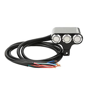 Motorcycle Push Button Handlebar Switch, Wireless Electric Bike Control Switch with Self Lock and Reset, Aluminium Alloy 3 - Button Switch for Motorcycle ATV Scooter