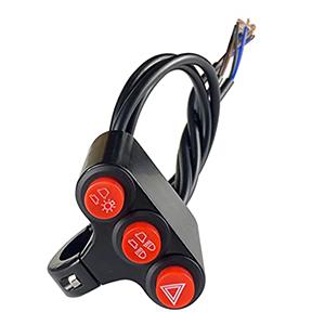 Motorcycles Handlebar Switch Handlebar Headlight Switch Aluminum Alloy Toggle Switch For Low Double Flashing Headlight Switch